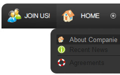 web 2 0 home button HTML Menu Button Examples